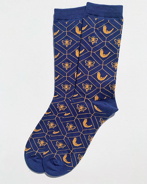 SHASHI Socks - Sweet Indigo w/ Gold